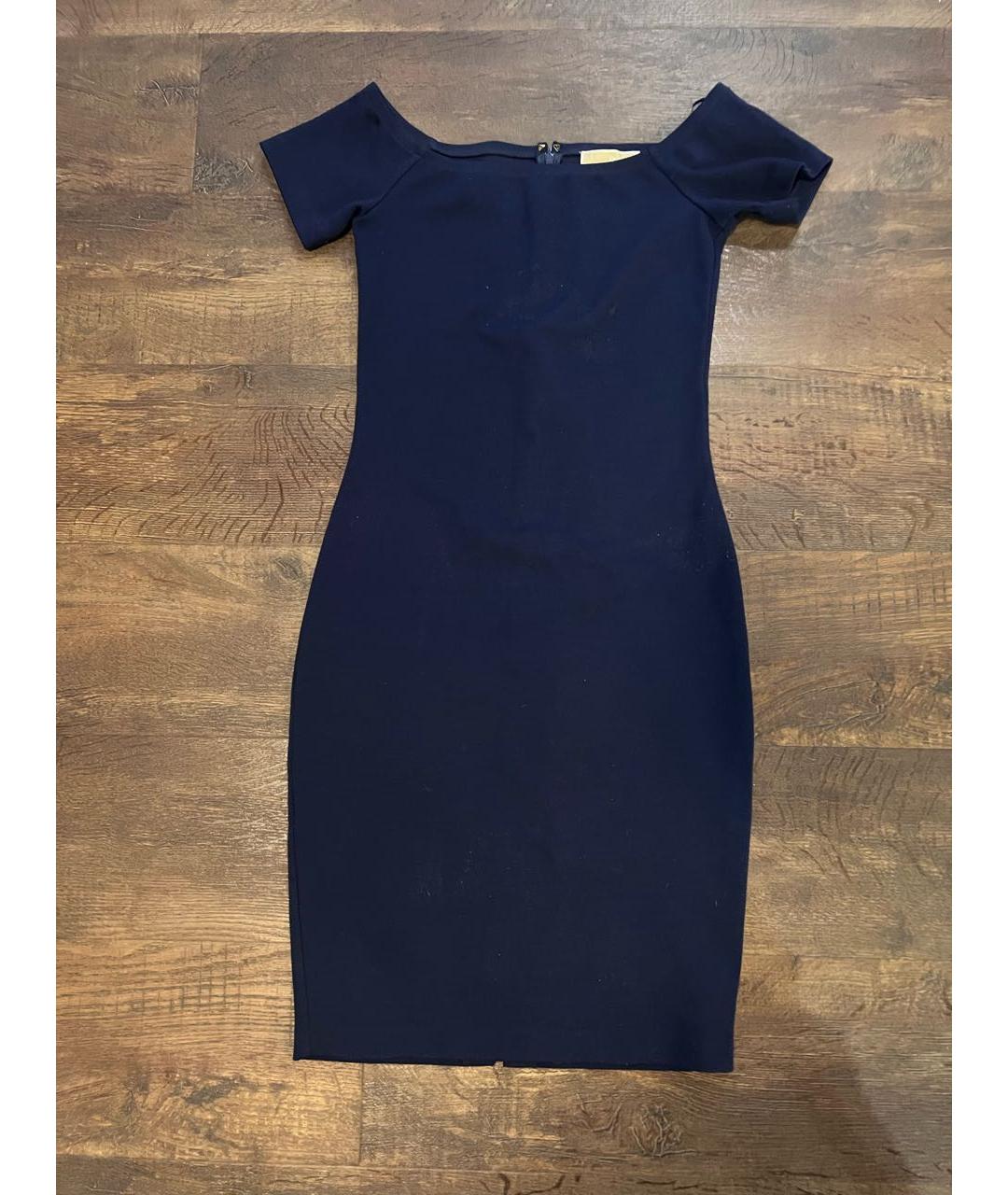 MICHAEL KORS Темно-синее полиэстеровое коктейльное платье, фото 7