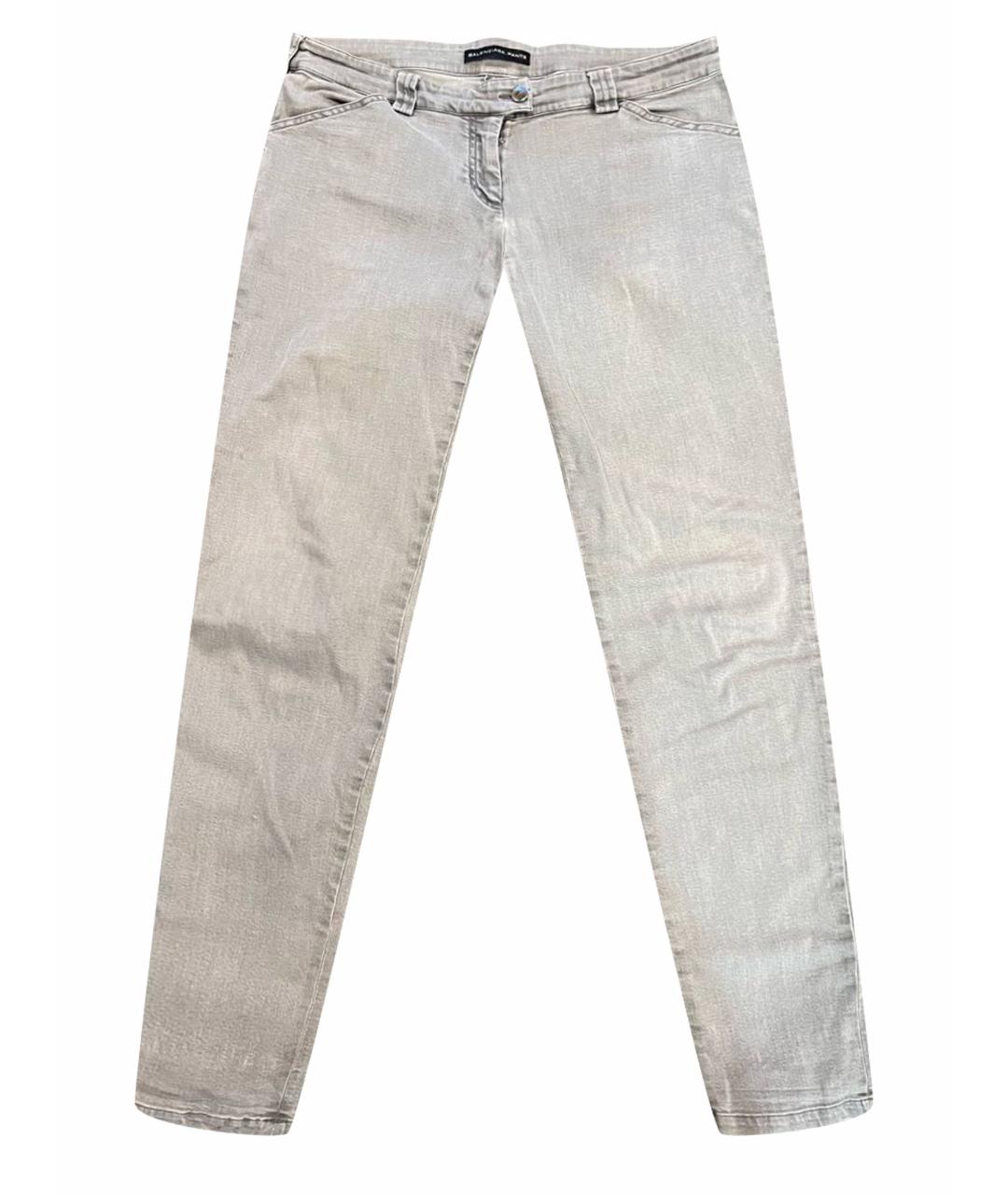 BALENCIAGA Серые хлопковые джинсы слим, фото 1