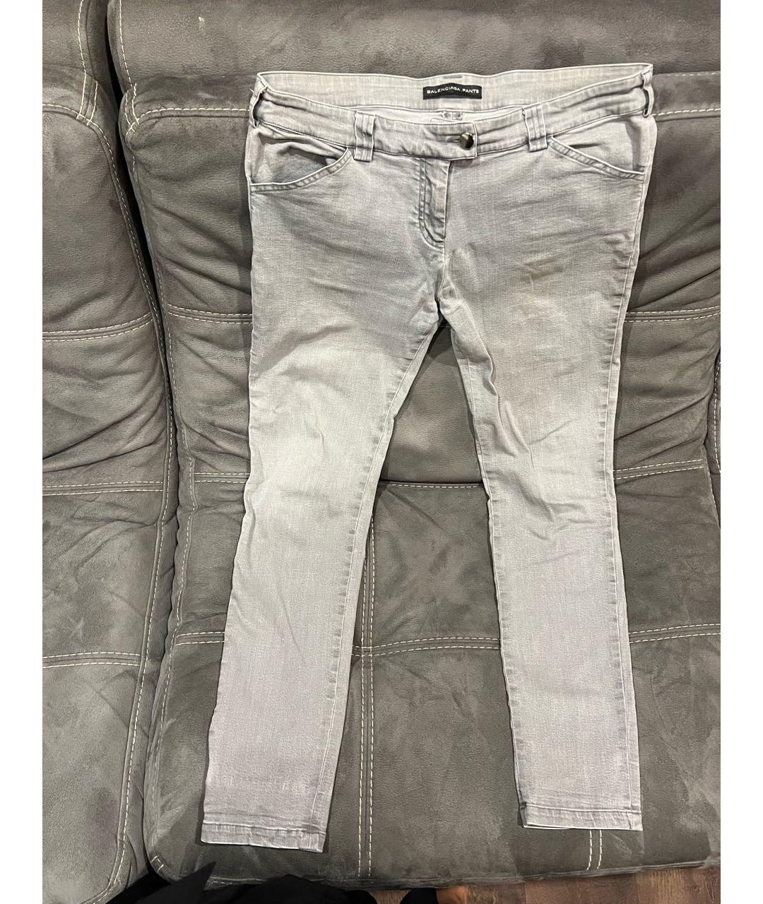 BALENCIAGA Серые хлопковые джинсы слим, фото 5