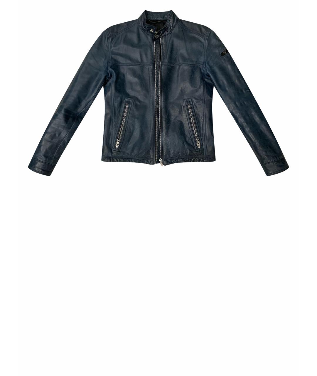STRELLSON Темно-синяя кожаная куртка, фото 1