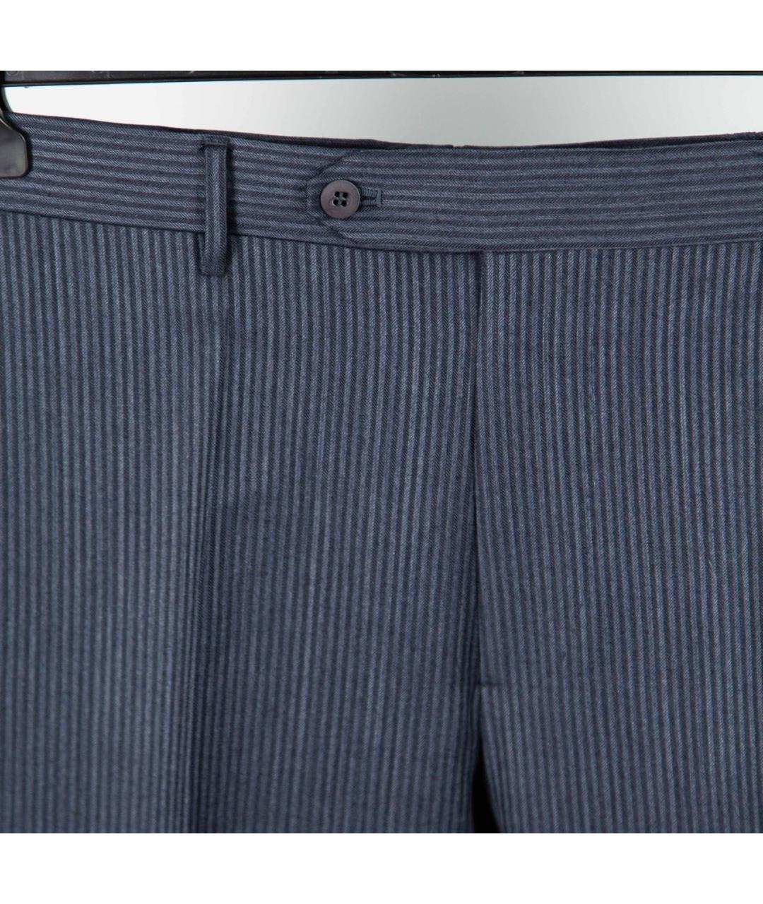 STEFANO RICCI Синие шерстяные брюки чинос, фото 3