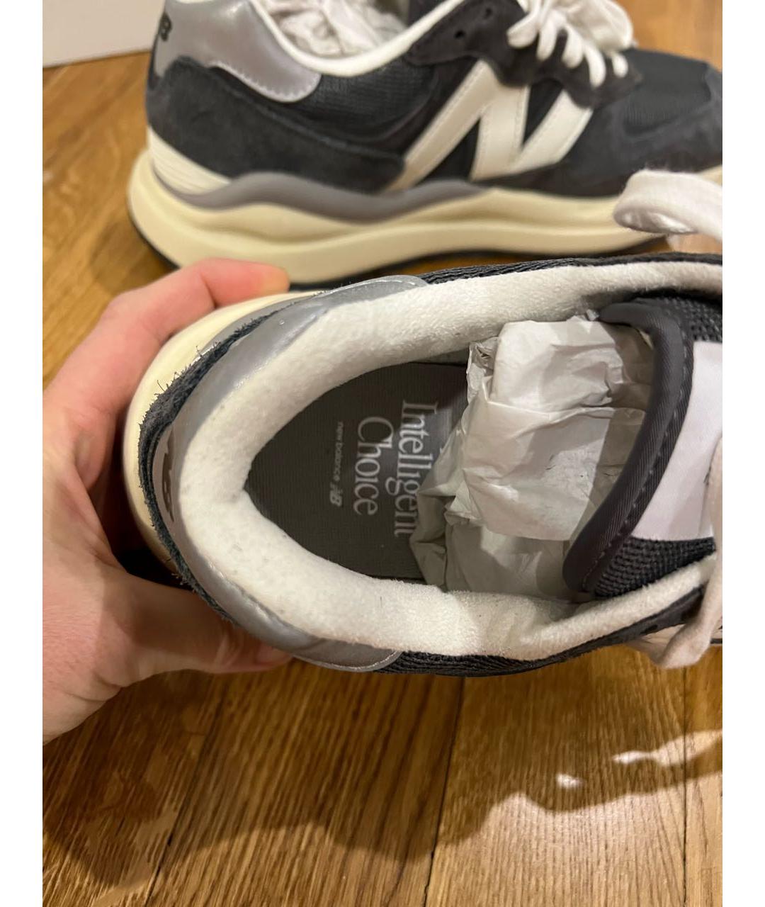NEW BALANCE Серые замшевые низкие кроссовки / кеды, фото 3