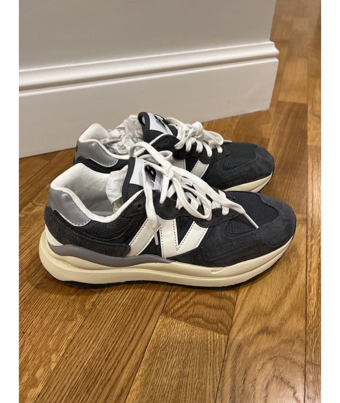 NEW BALANCE Серые замшевые низкие кроссовки / кеды, фото 2