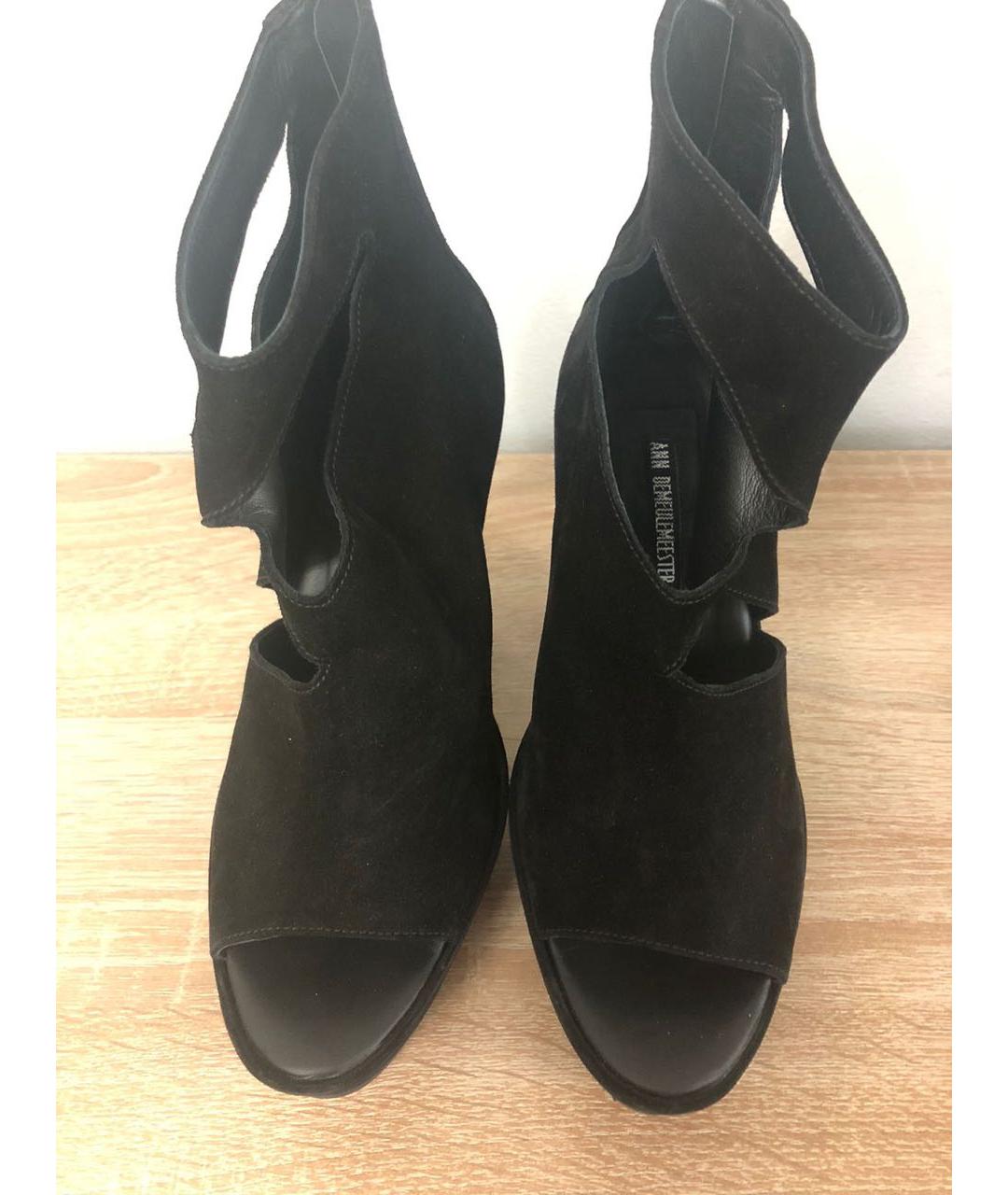 ANN DEMEULEMEESTER Черные замшевые туфли, фото 2