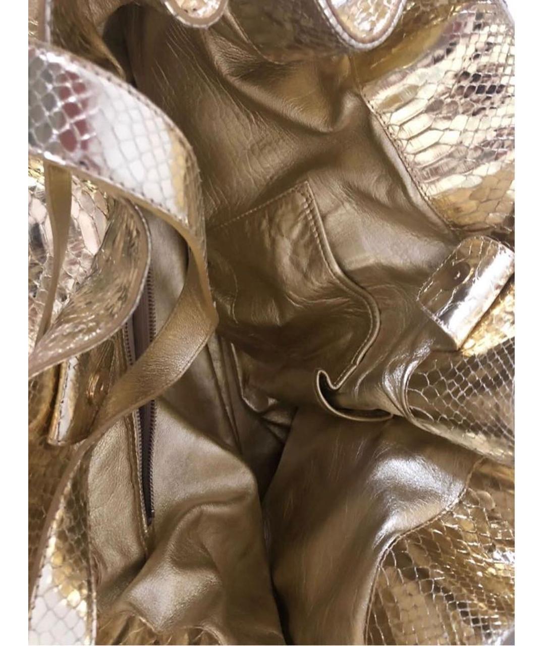 MICHAEL KORS COLLECTION Золотая сумка тоут из экзотической кожи, фото 8