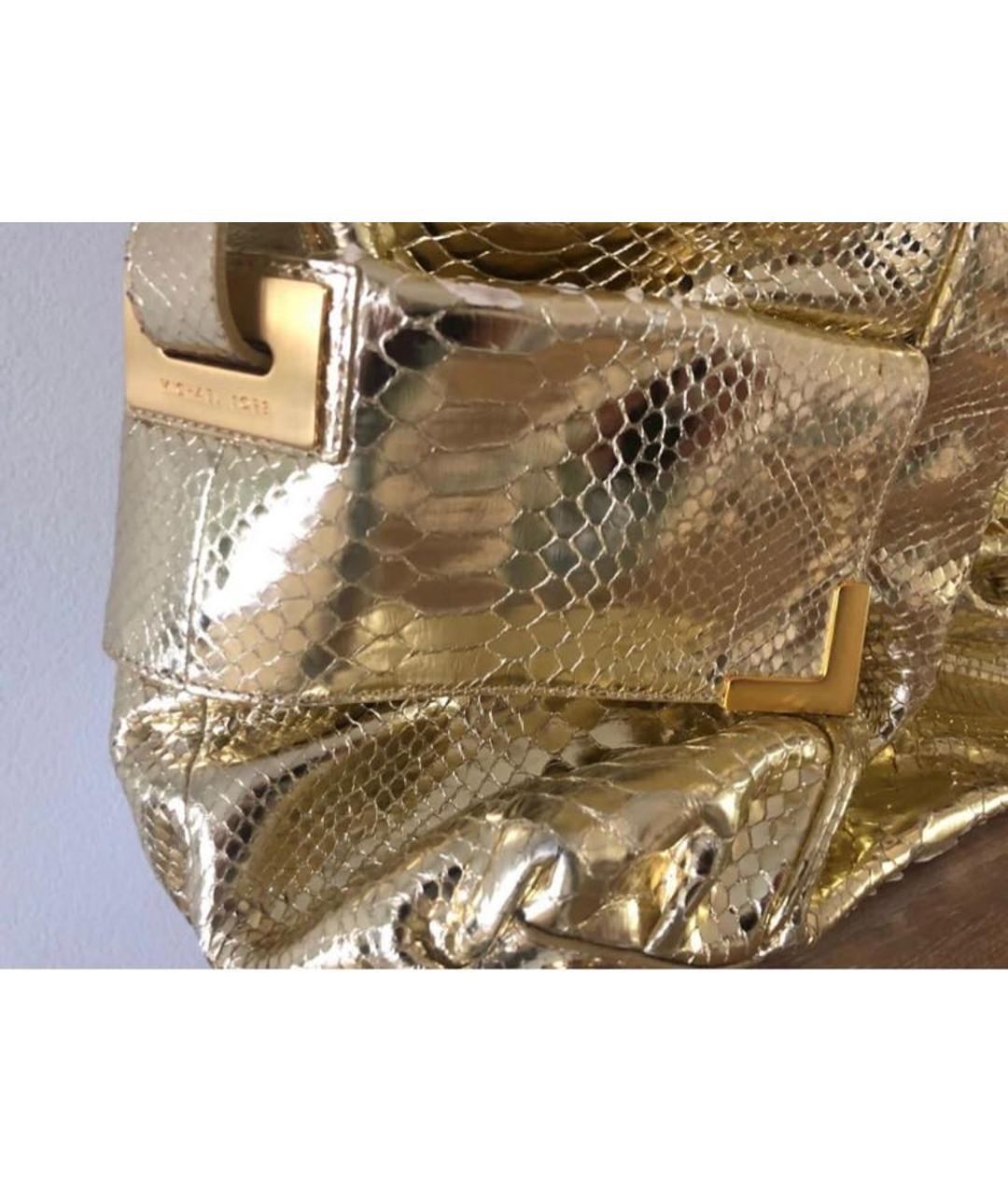 MICHAEL KORS COLLECTION Золотая сумка тоут из экзотической кожи, фото 5