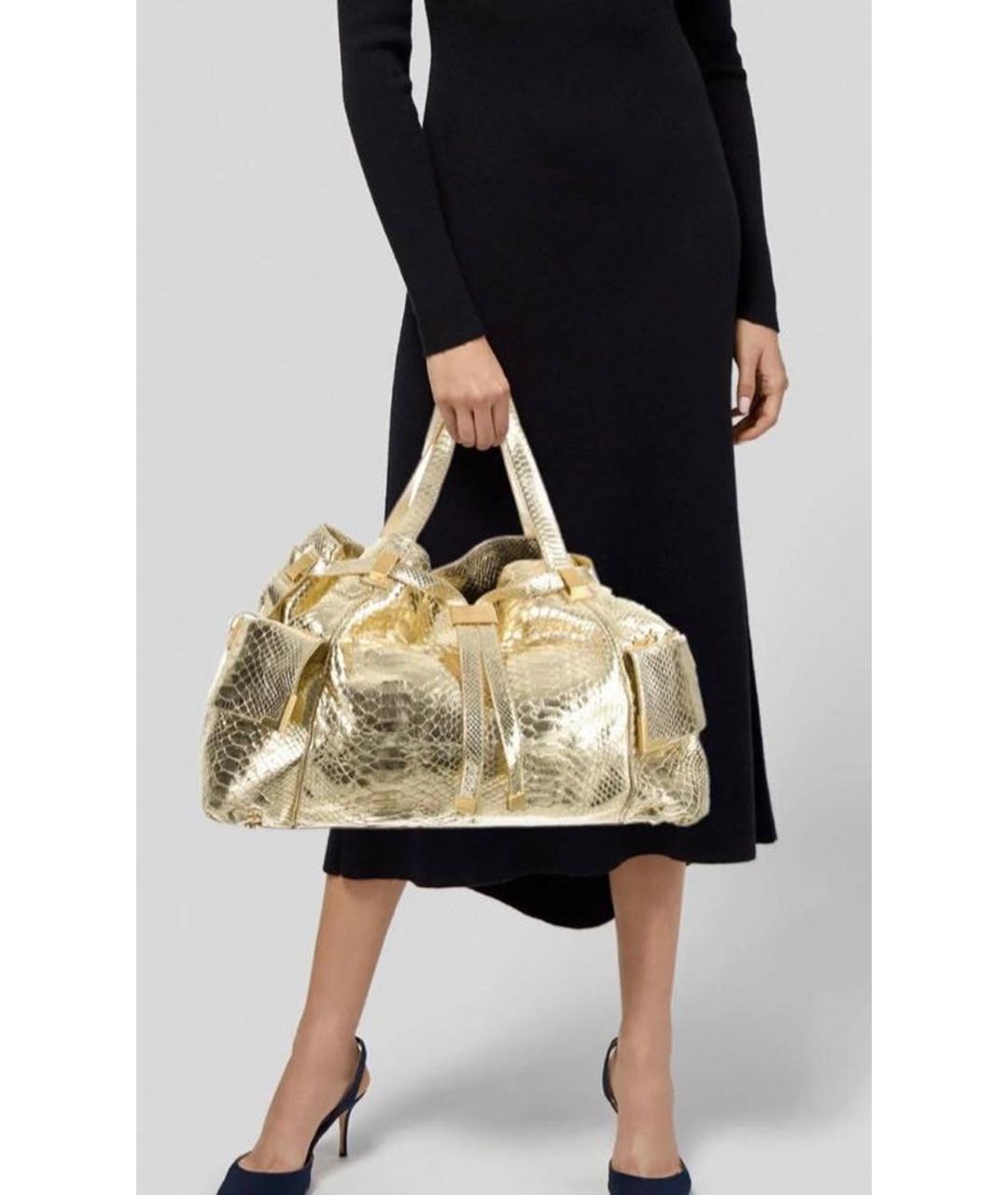 MICHAEL KORS COLLECTION Золотая сумка тоут из экзотической кожи, фото 2