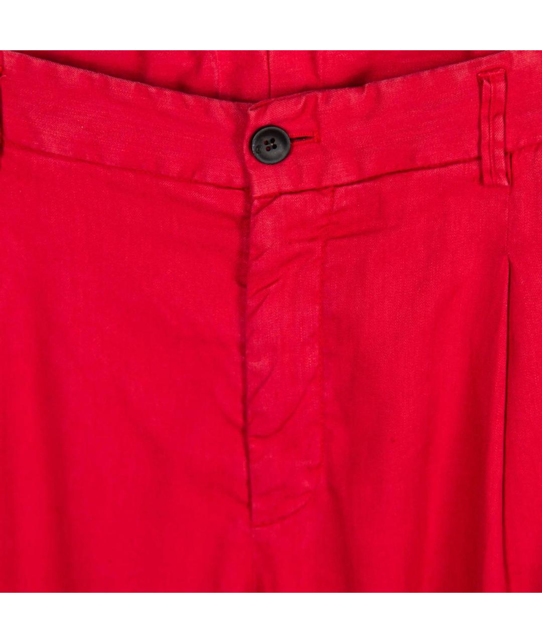 GIORGIO ARMANI Красные льняные брюки чинос, фото 3