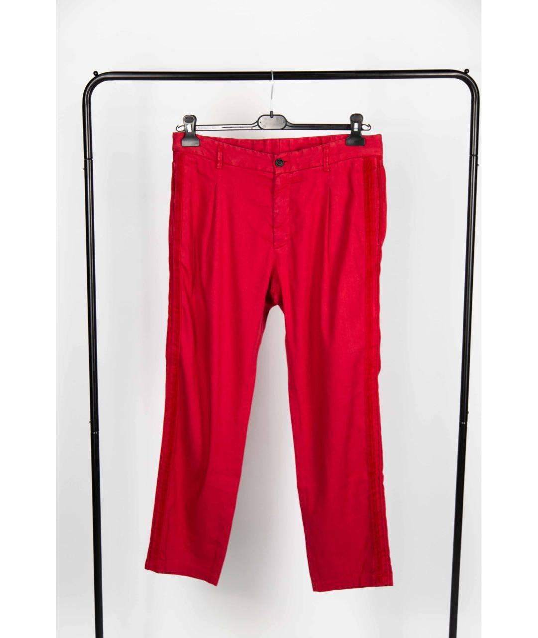 GIORGIO ARMANI Красные льняные брюки чинос, фото 9