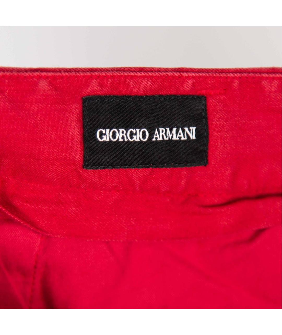 GIORGIO ARMANI Красные льняные брюки чинос, фото 8