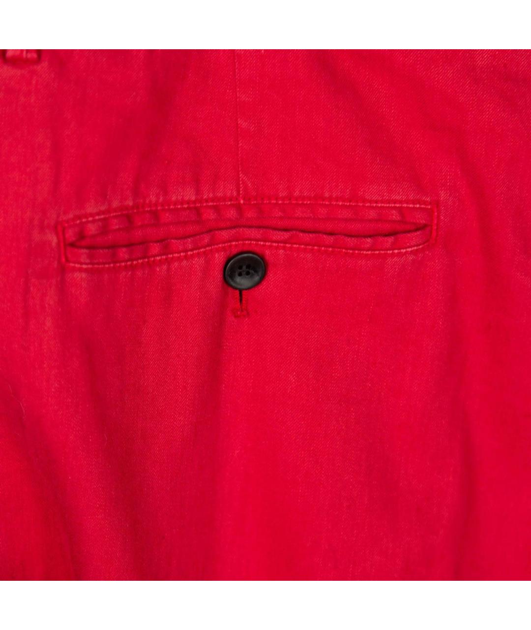 GIORGIO ARMANI Красные льняные брюки чинос, фото 6