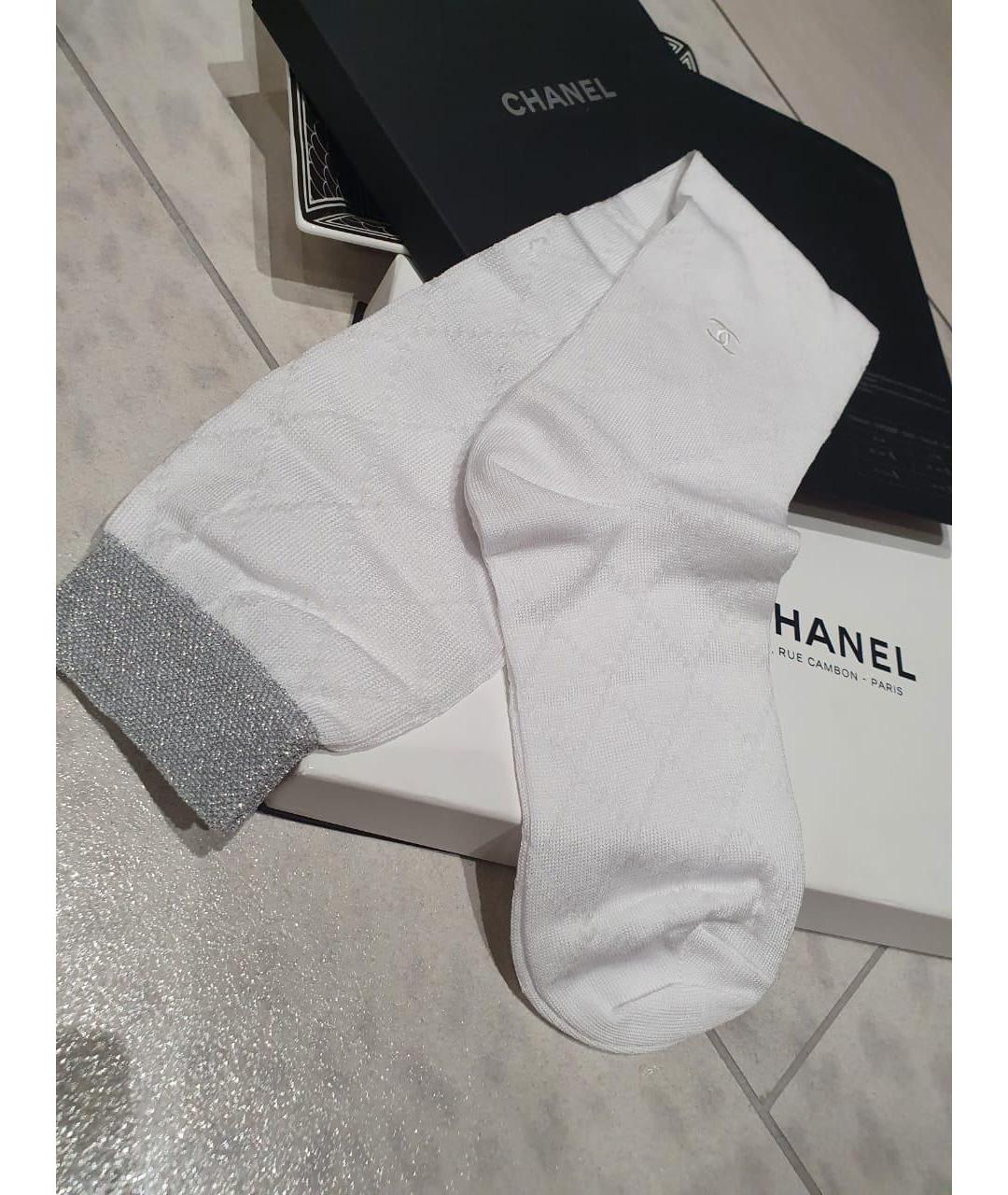 CHANEL PRE-OWNED Белые носки, чулки и колготы, фото 2