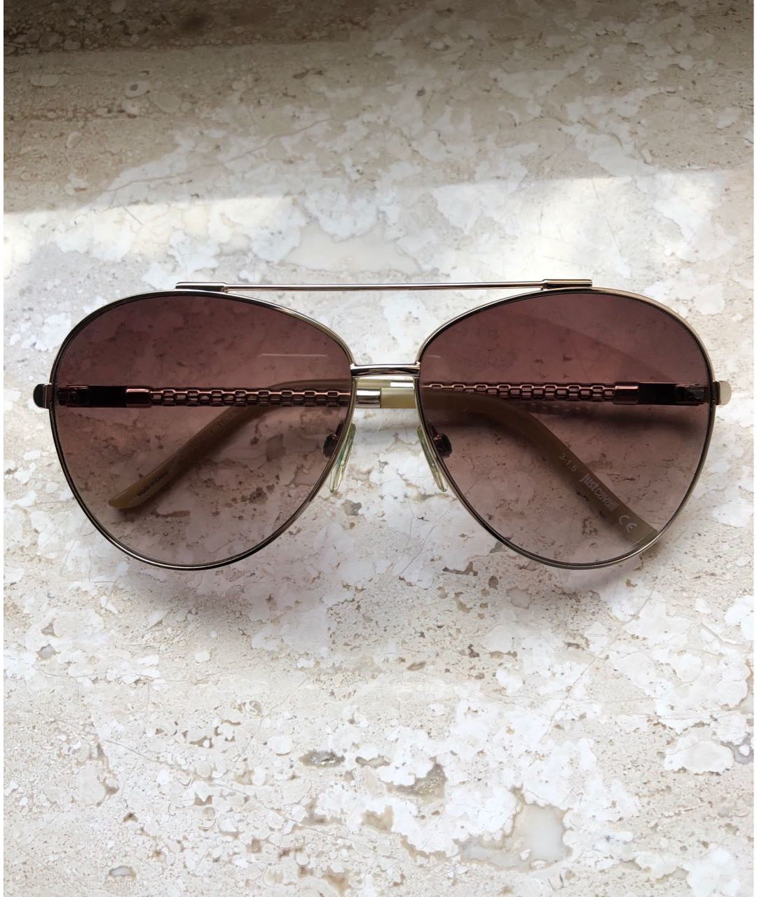 JUST CAVALLI Коричневые металлические солнцезащитные очки, фото 4