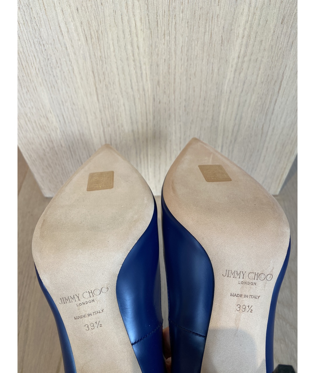 JIMMY CHOO Темно-синие кожаные туфли, фото 5