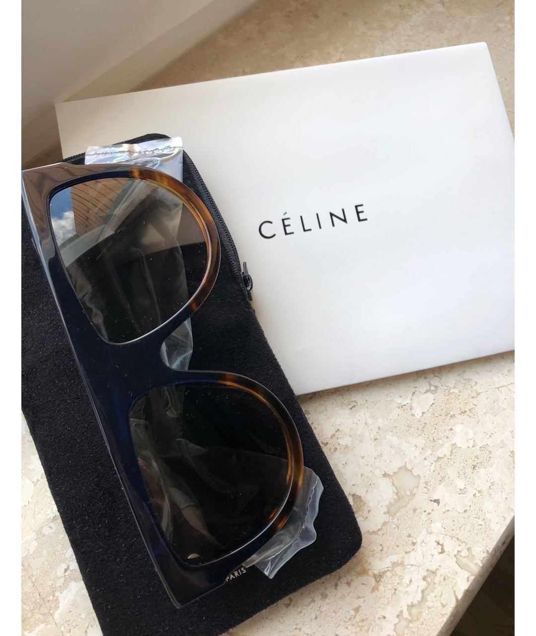 CELINE PRE-OWNED Синие пластиковые солнцезащитные очки, фото 2