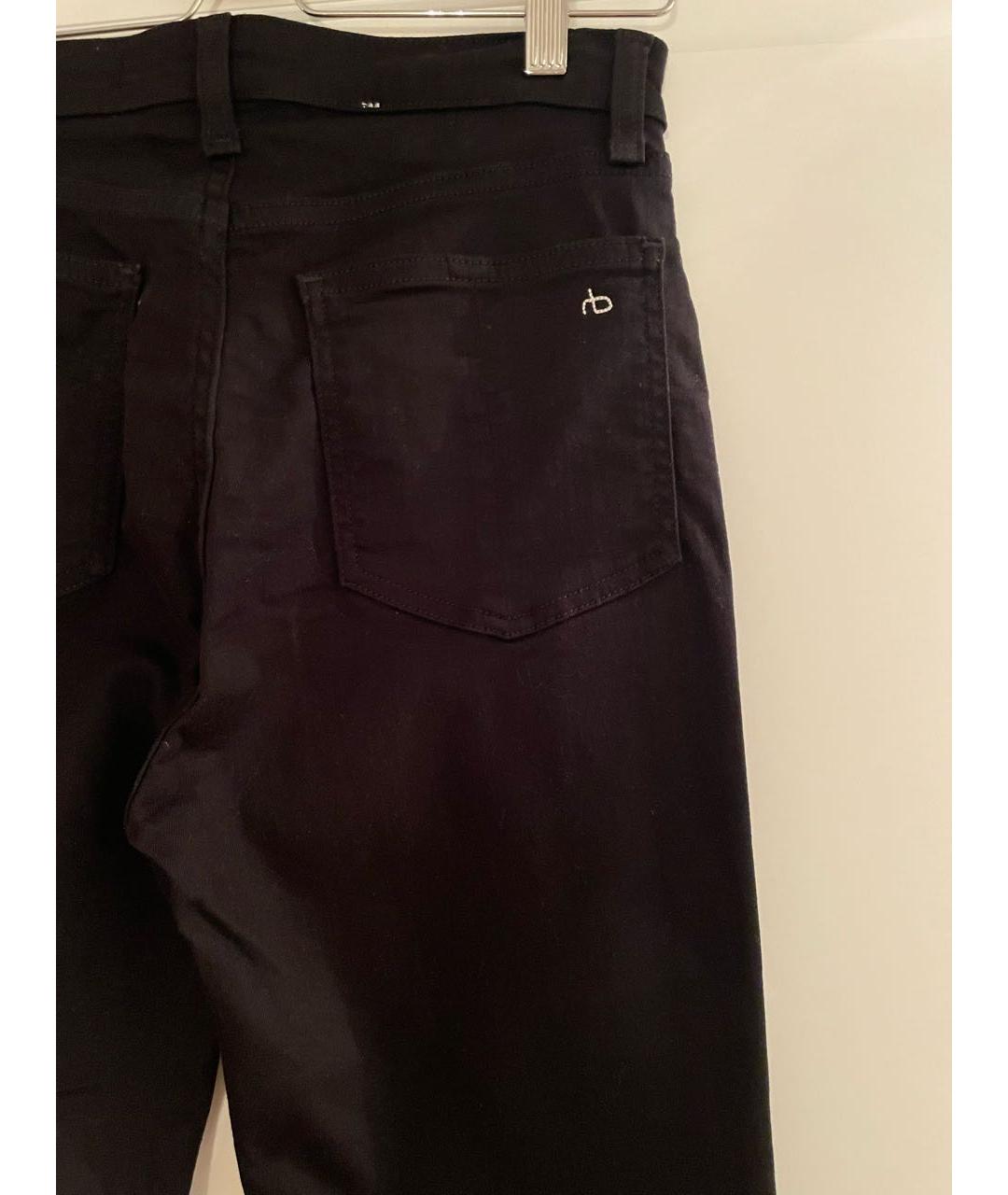 RAG&BONE Черные хлопко-лиоцелловые прямые джинсы, фото 4