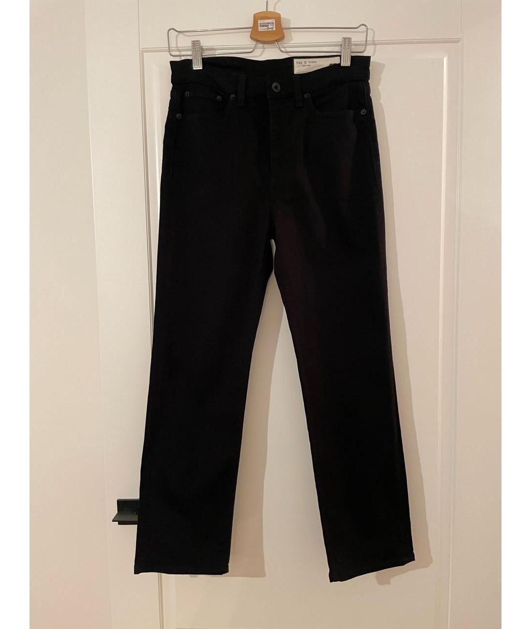 RAG&BONE Черные хлопко-лиоцелловые прямые джинсы, фото 8