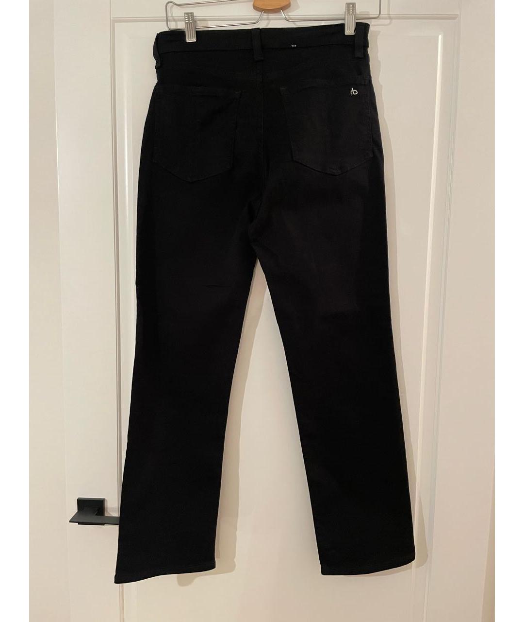RAG&BONE Черные хлопко-лиоцелловые прямые джинсы, фото 2