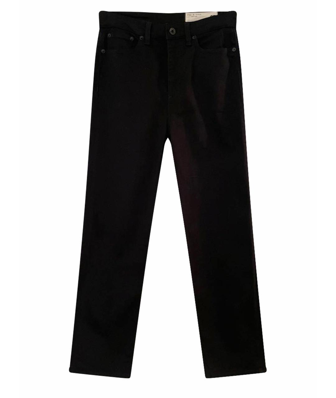 RAG&BONE Черные хлопко-лиоцелловые прямые джинсы, фото 1