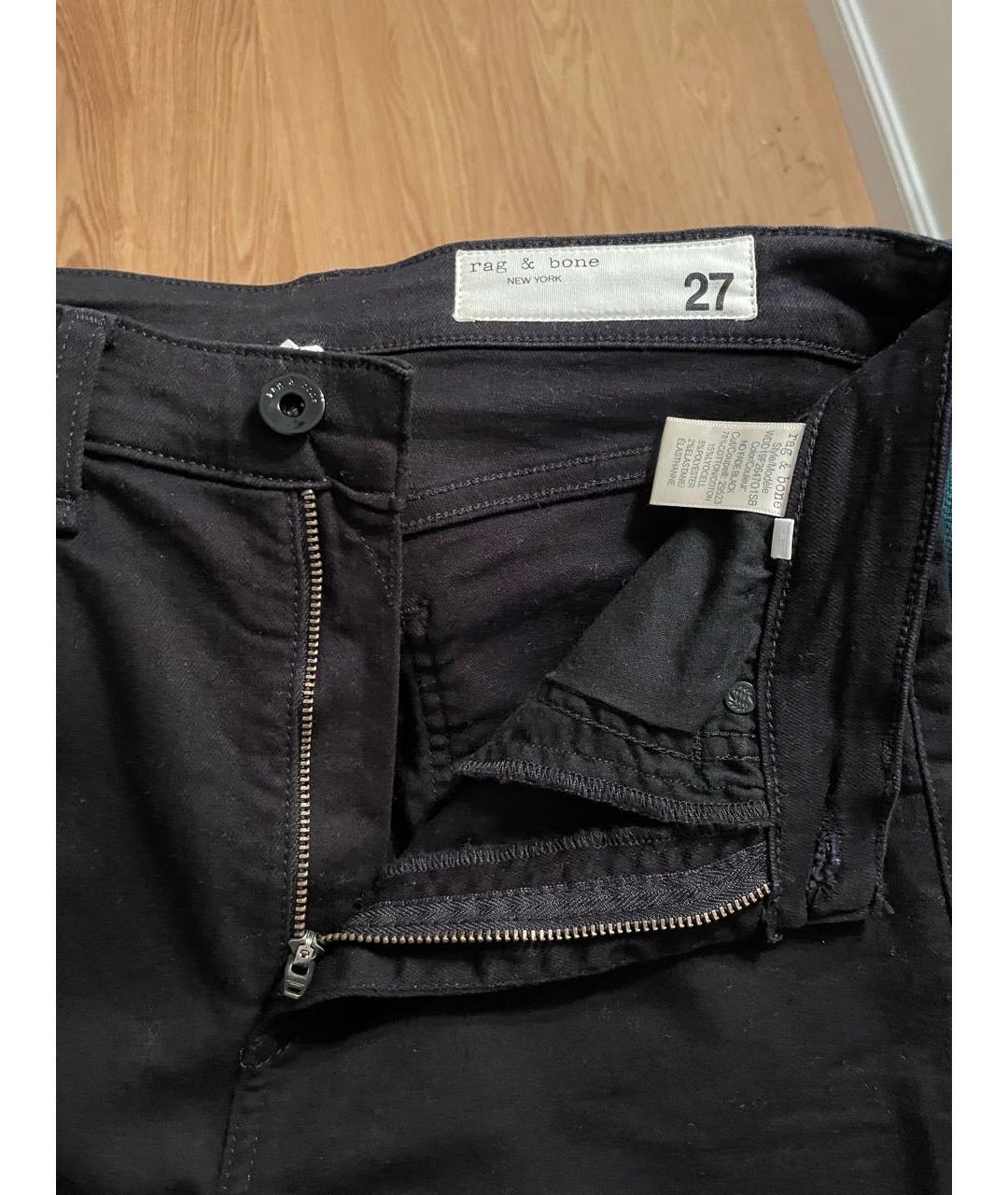 RAG&BONE Черные хлопко-лиоцелловые прямые джинсы, фото 3