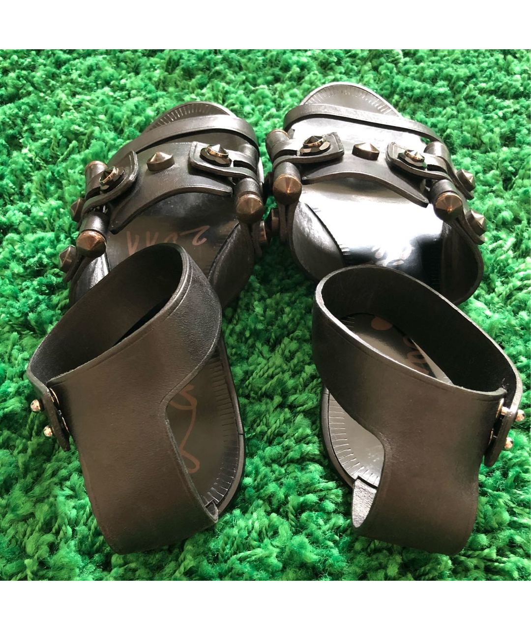 LANVIN Черные кожаные сандалии, фото 4