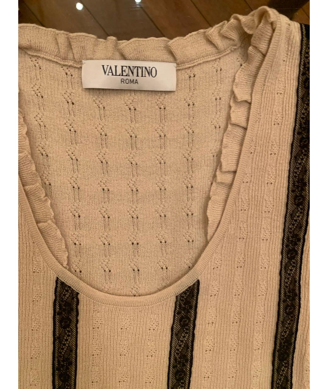 VALENTINO Бежевый кашемировый джемпер / свитер, фото 3