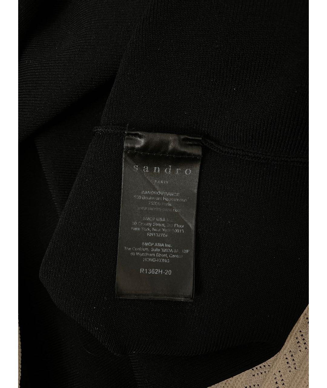 SANDRO Черное вискозное повседневное платье, фото 4