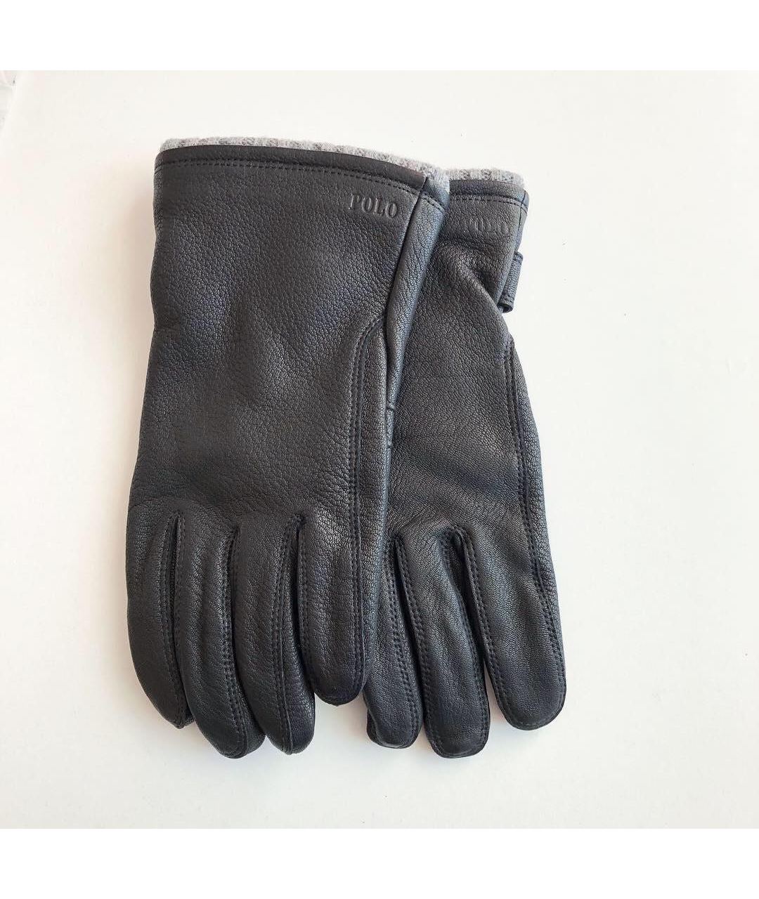 POLO RALPH LAUREN Черные кожаные перчатки, фото 6