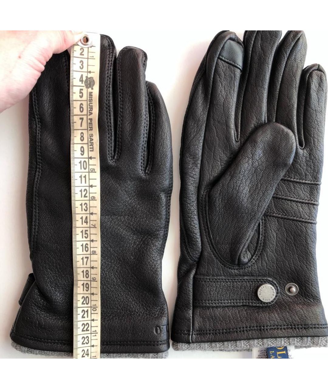 POLO RALPH LAUREN Черные кожаные перчатки, фото 5