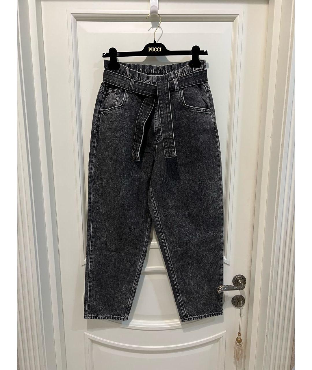 MAJE Серые хлопковые прямые джинсы, фото 4