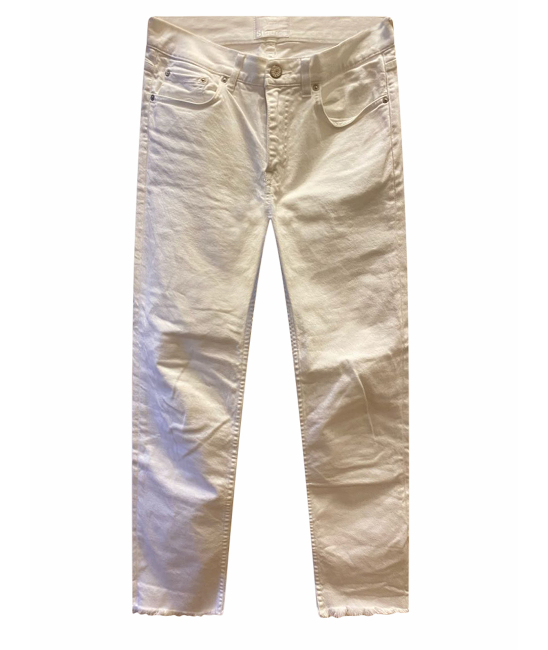 ACNE STUDIOS Белые хлопко-эластановые джинсы, фото 1