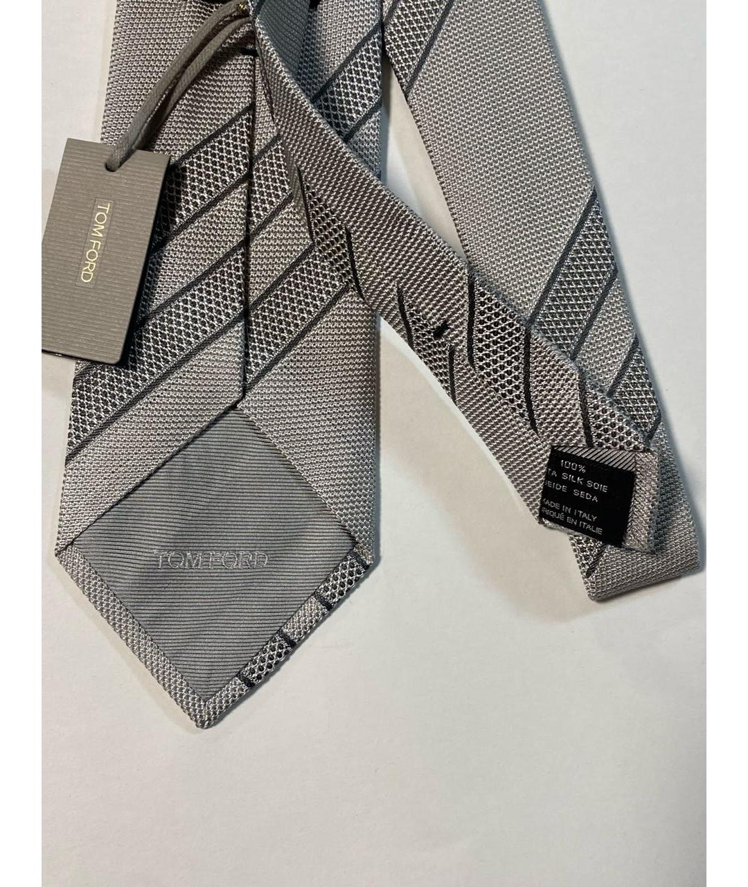 TOM FORD Серый шелковый галстук, фото 4