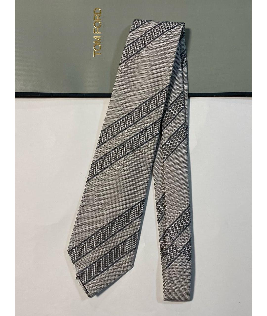 TOM FORD Серый шелковый галстук, фото 8
