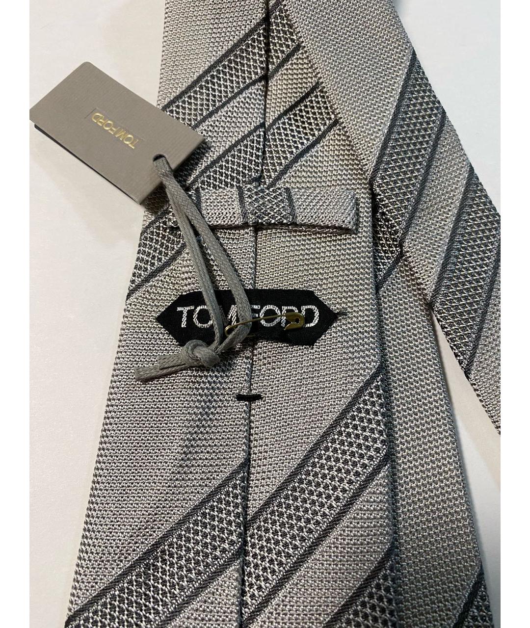TOM FORD Серый шелковый галстук, фото 6