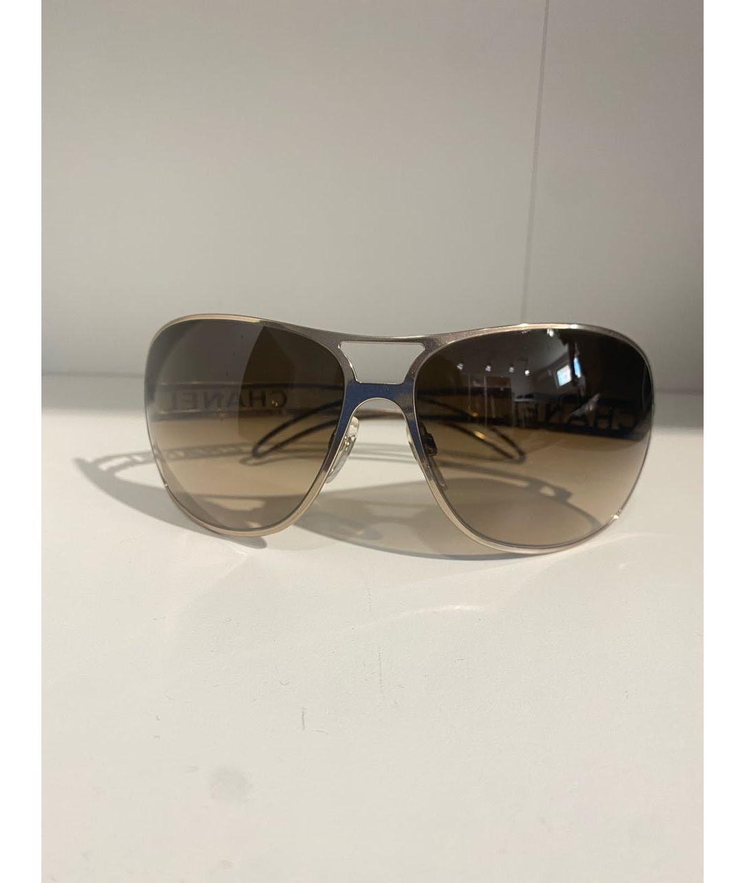 CHANEL PRE-OWNED Серебряные металлические солнцезащитные очки, фото 9