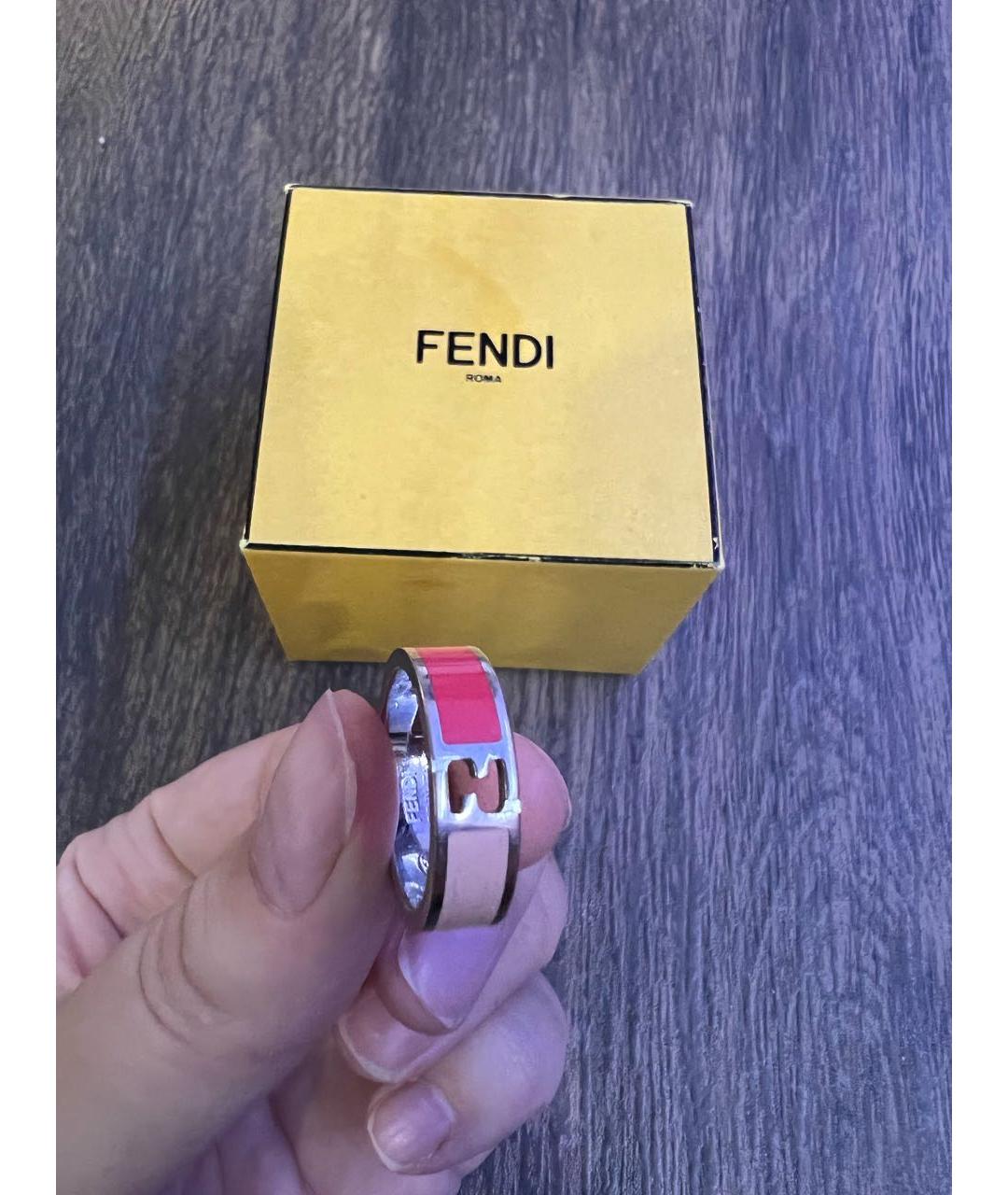 FENDI Розовое металлическое кольцо, фото 2