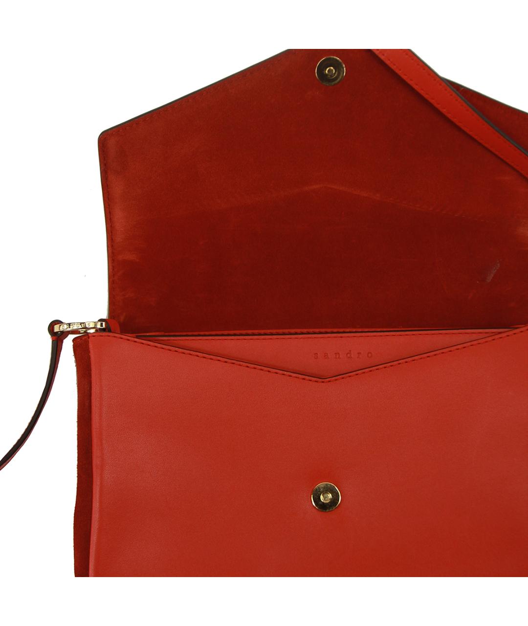 SANDRO Красная кожаная сумка через плечо, фото 5