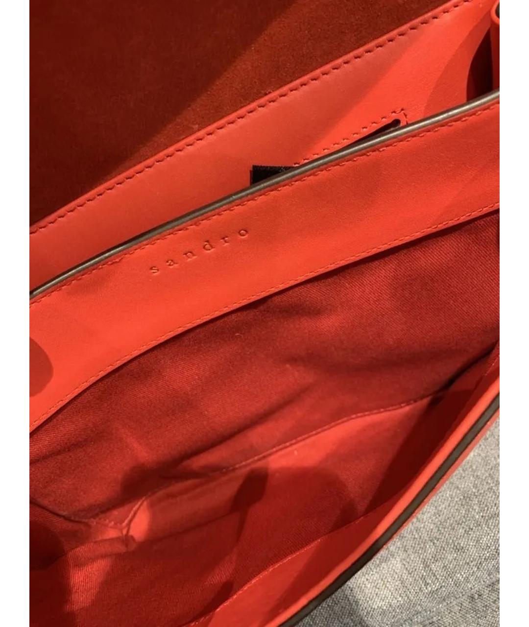 SANDRO Красная кожаная сумка через плечо, фото 8