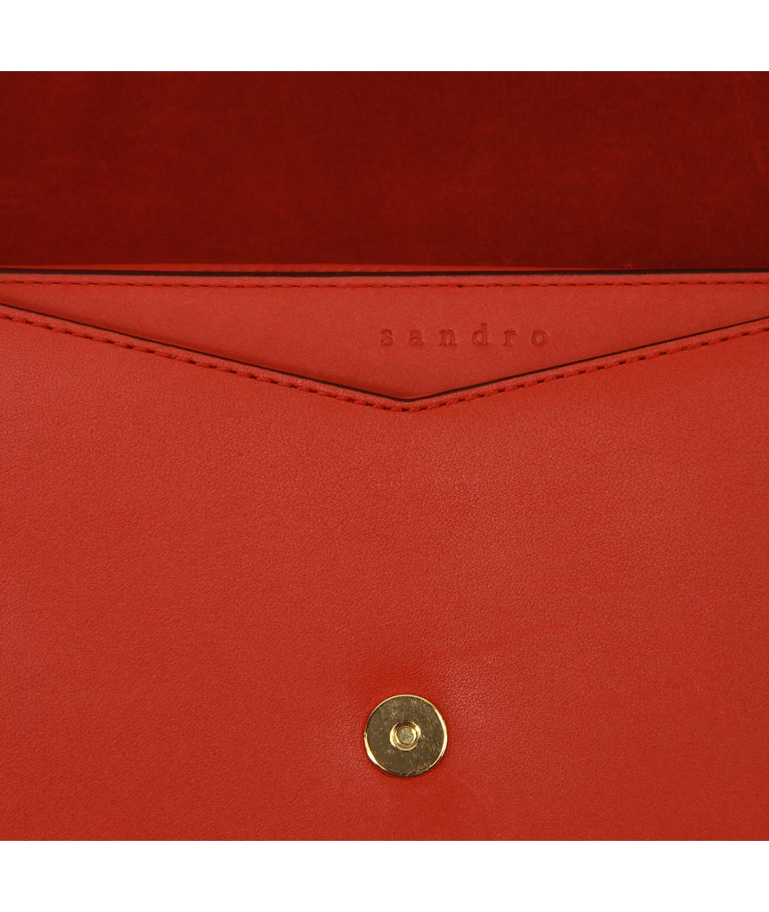 SANDRO Красная кожаная сумка через плечо, фото 6