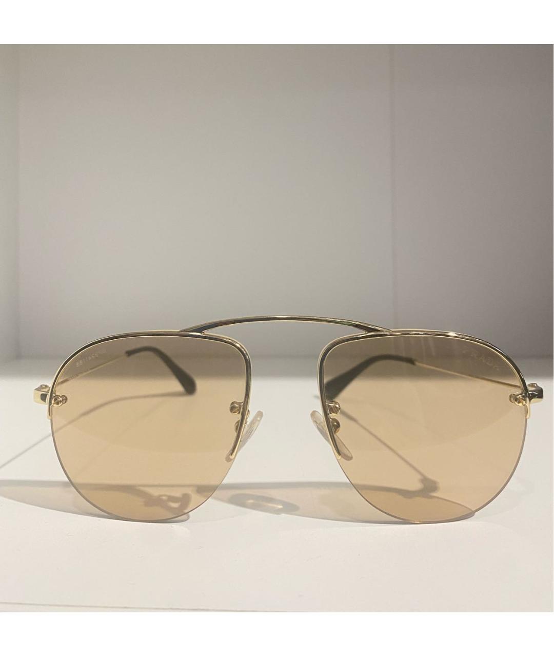 PRADA Желтые металлические солнцезащитные очки, фото 9