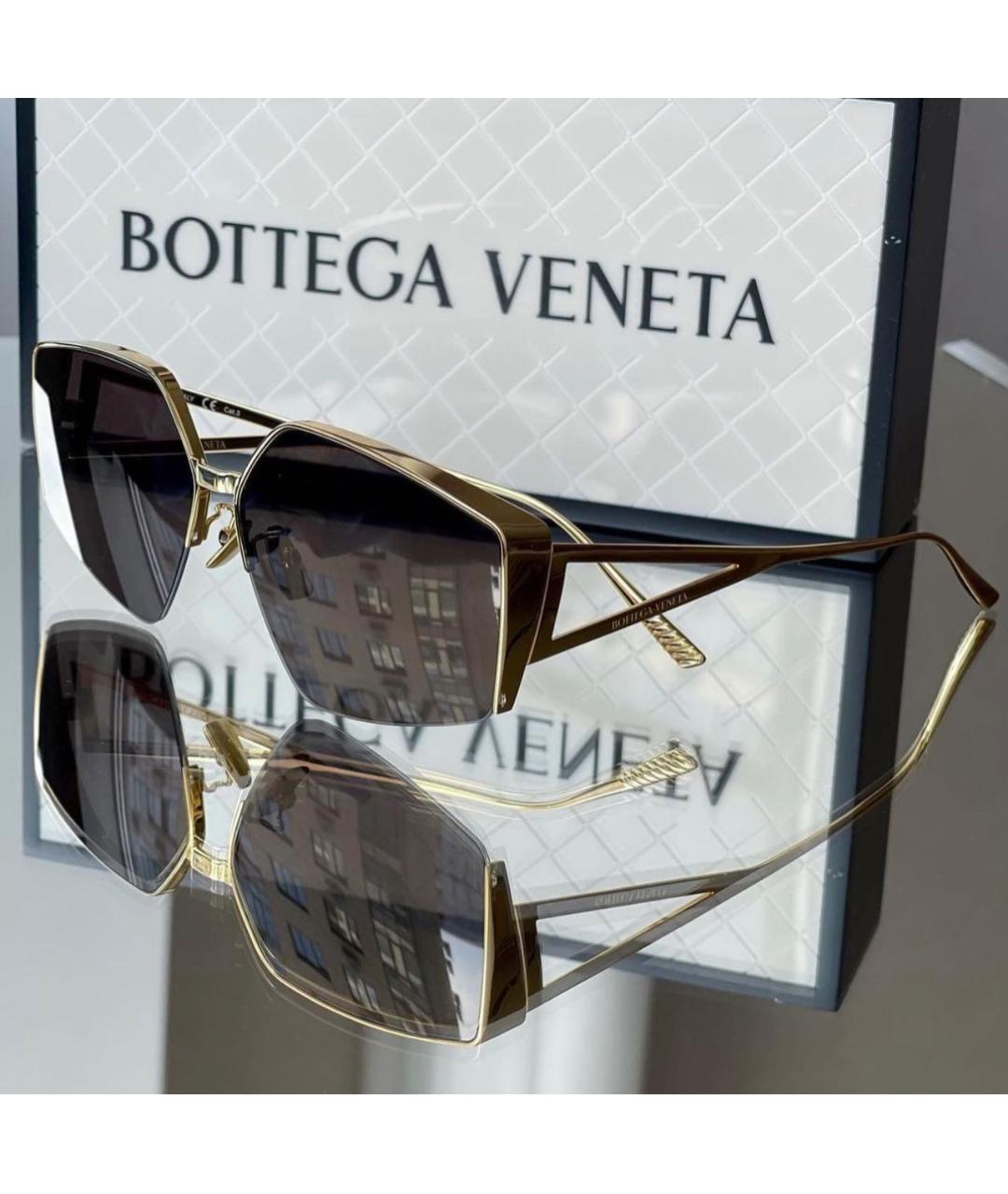 BOTTEGA VENETA Коричневые металлические солнцезащитные очки, фото 3