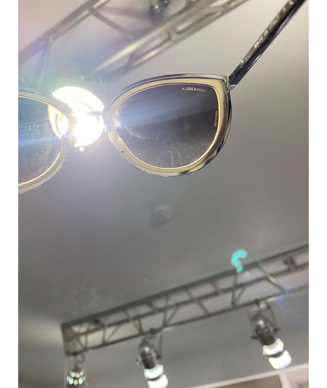 CHANEL PRE-OWNED Серебряные пластиковые солнцезащитные очки, фото 6