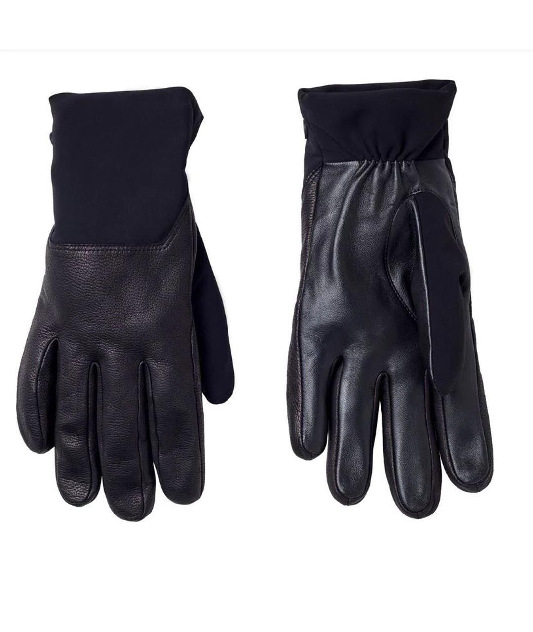 CANADA GOOSE Черные кожаные перчатки, фото 1