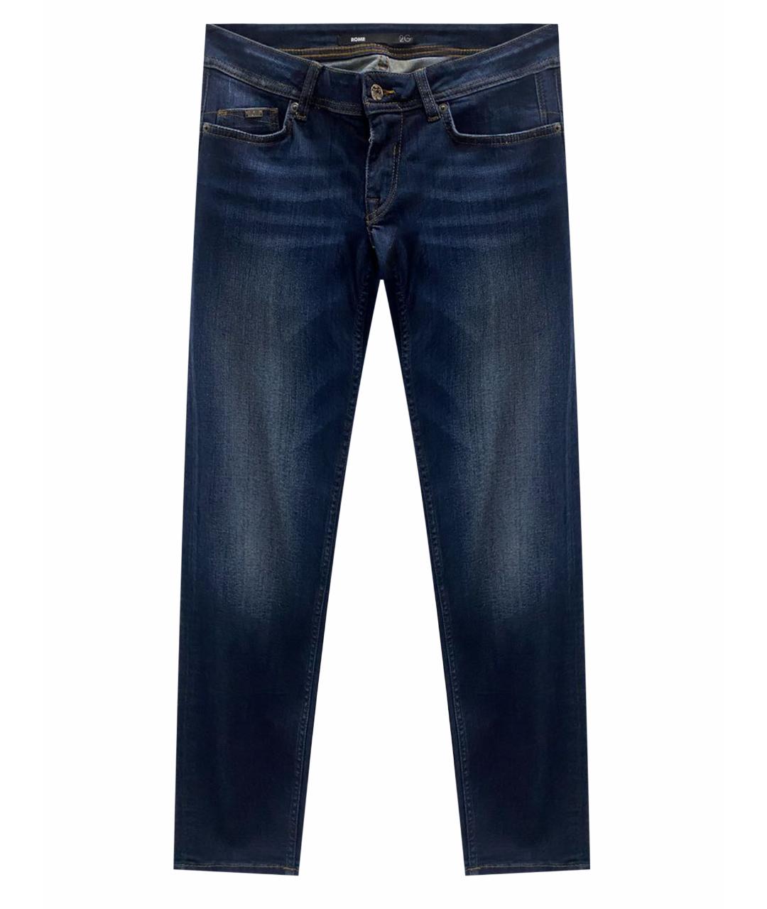 ICEBERG Темно-синие хлопко-эластановые джинсы слим, фото 1
