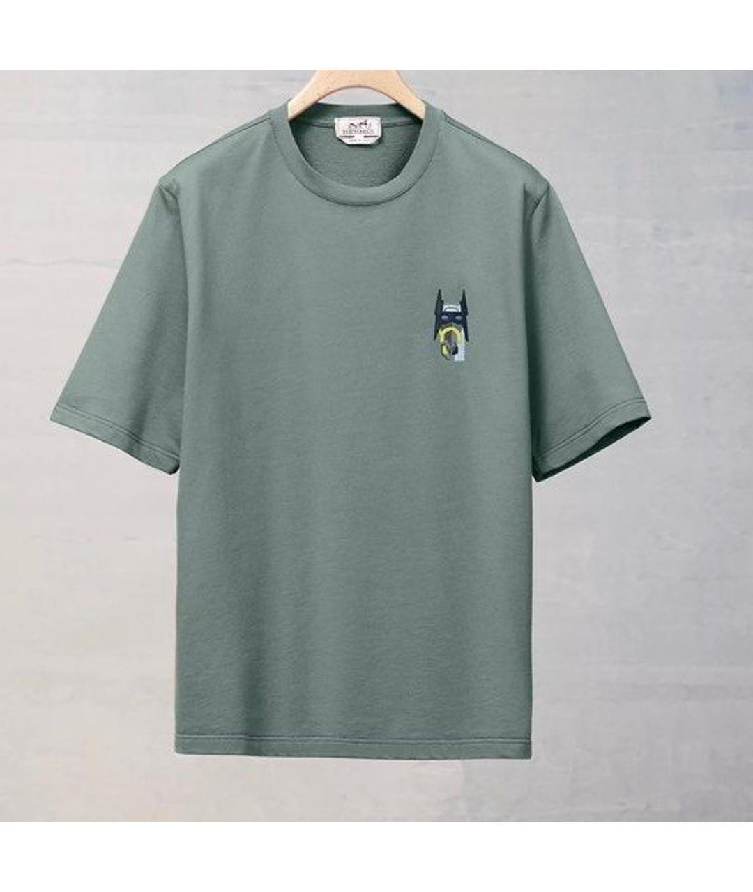 HERMES PRE-OWNED Зеленая хлопковая футболка, фото 1
