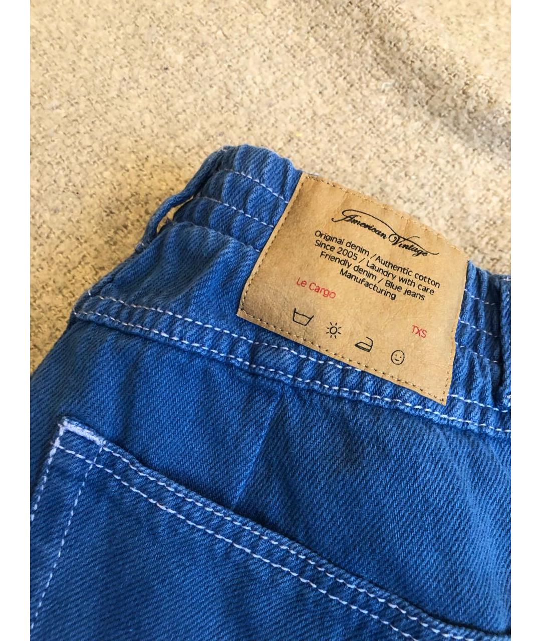 AMERICAN VINTAGE Синие хлопковые прямые джинсы, фото 3