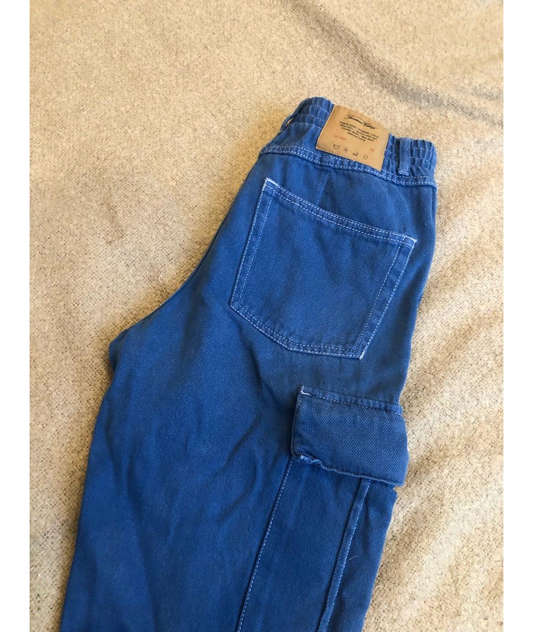 AMERICAN VINTAGE Синие хлопковые прямые джинсы, фото 2