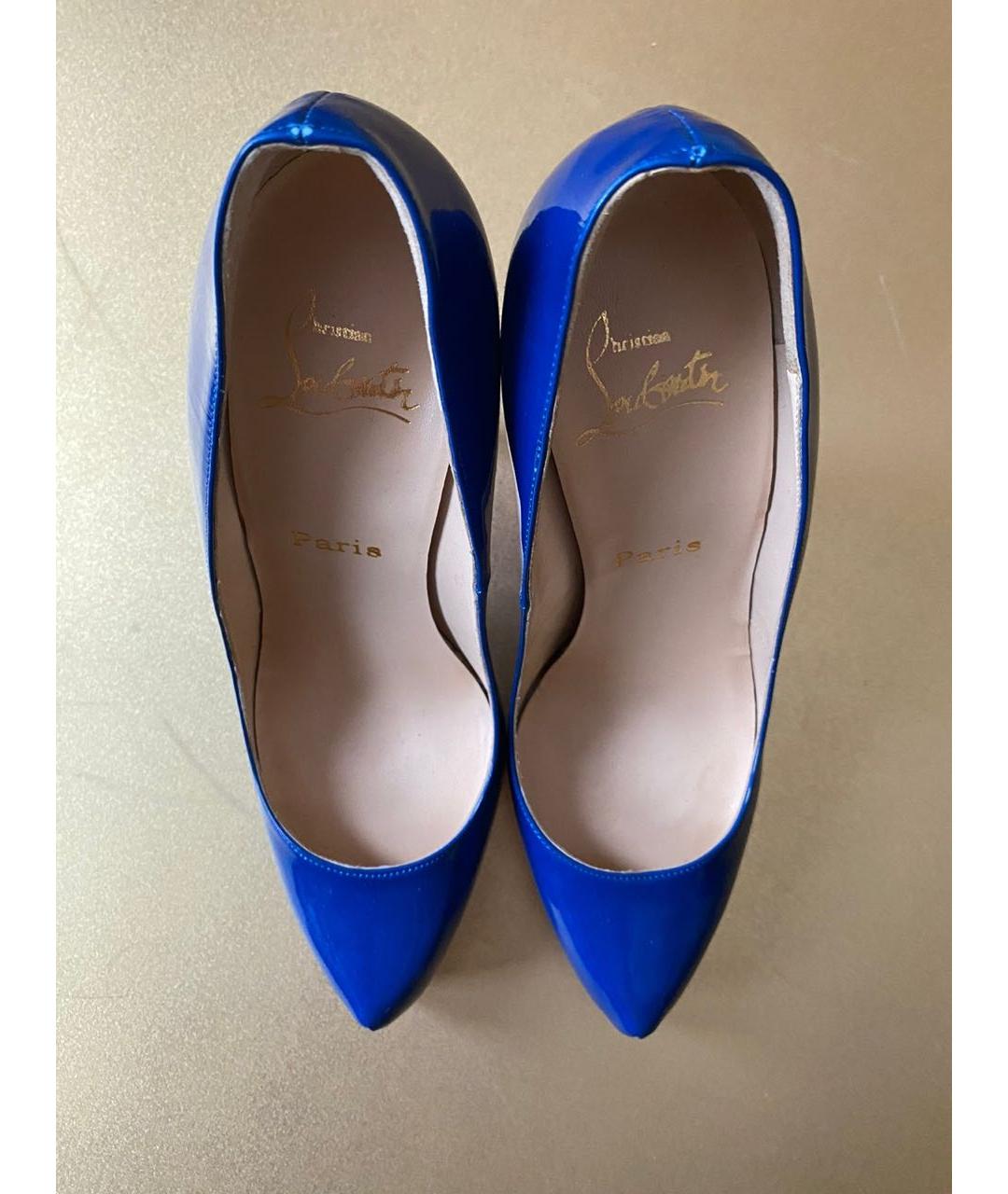 CHRISTIAN LOUBOUTIN Синие туфли из лакированной кожи, фото 7