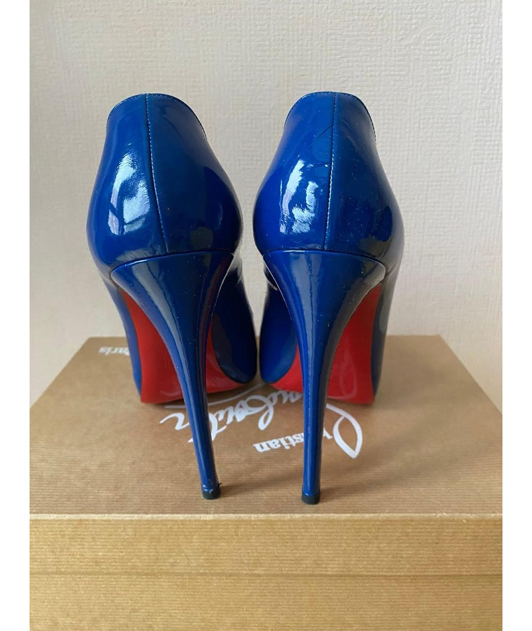 CHRISTIAN LOUBOUTIN Синие туфли из лакированной кожи, фото 5