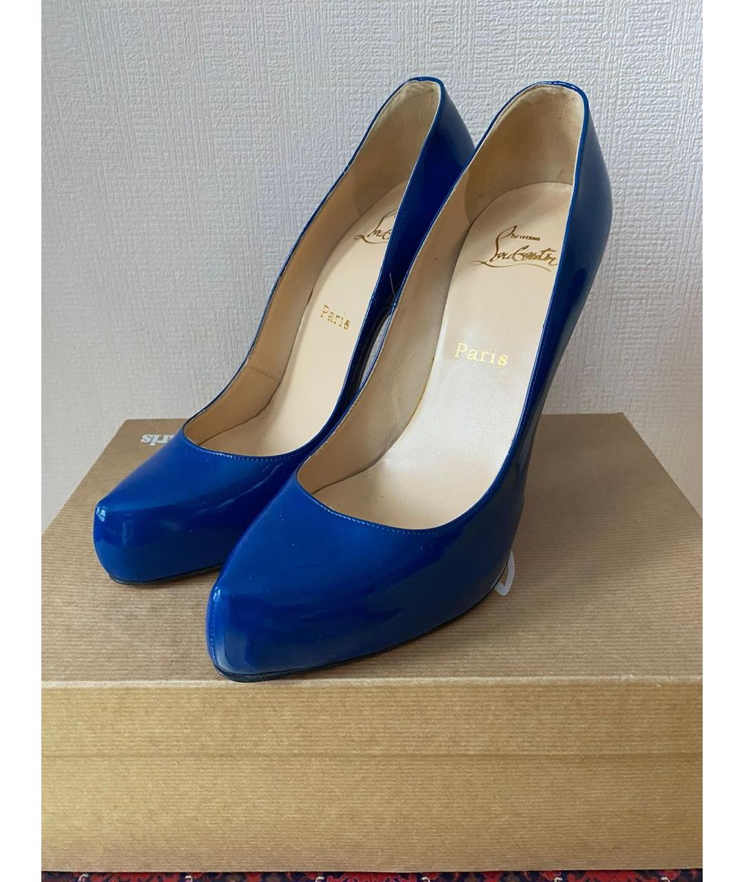 CHRISTIAN LOUBOUTIN Синие туфли из лакированной кожи, фото 3